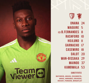 Confirmed Line-Ups: Bournemouth vs. Manchester United 1